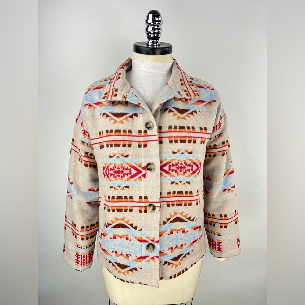 💚 2883. Western/Native Printed Shacket - Picture 2 of 7